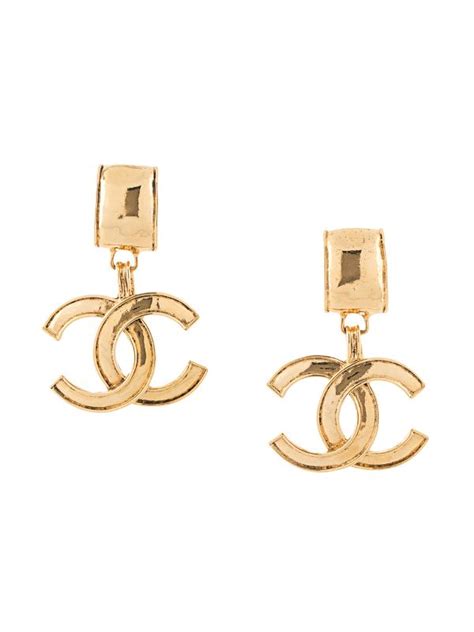 gold chanel c earrings|Chanel earrings size guide.